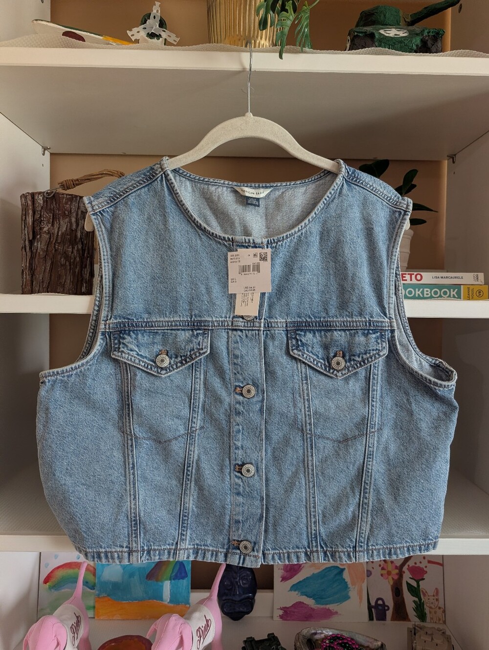 American Eagle AE Boxy Denim Vest